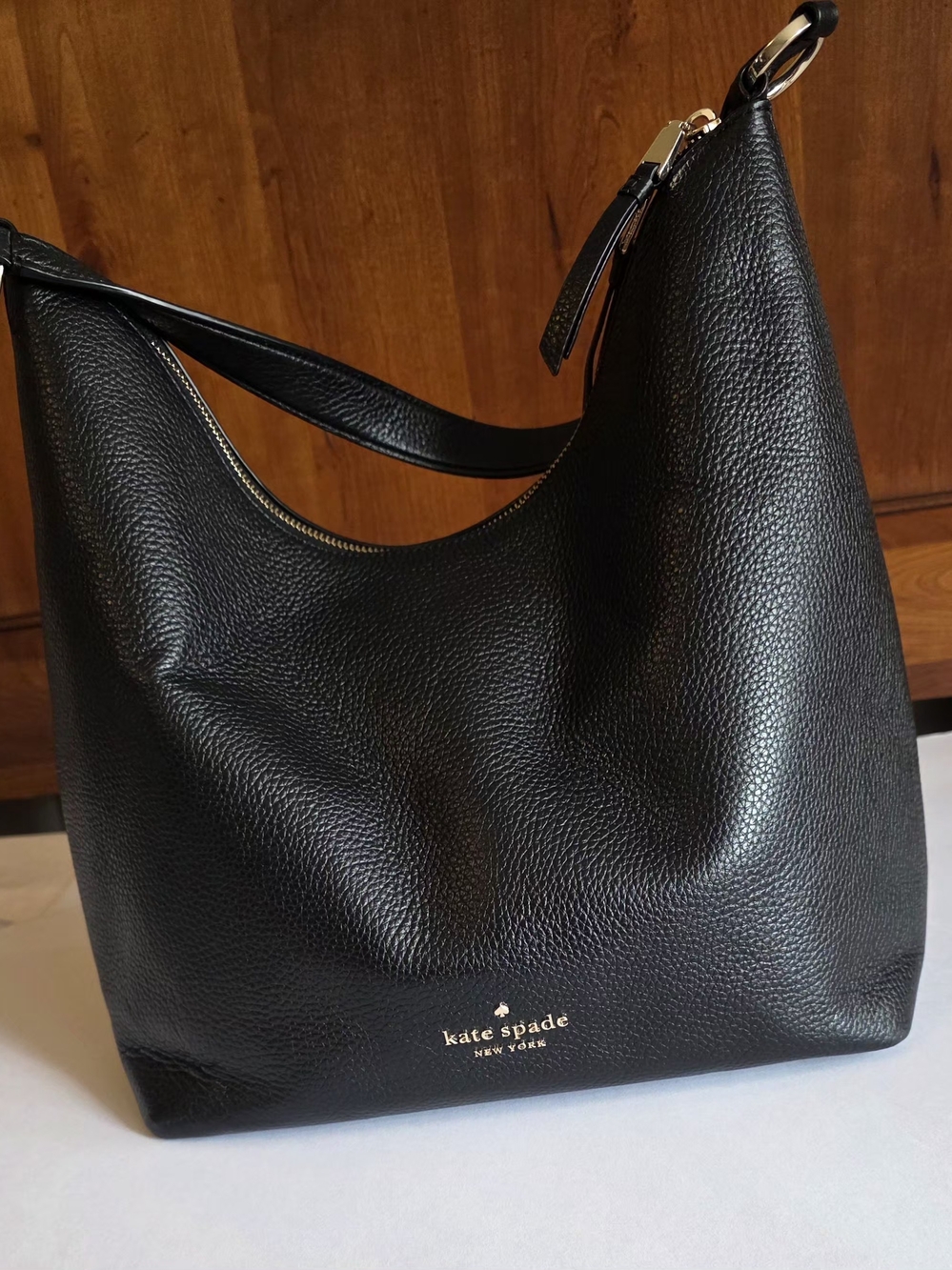 kate spade New York Black Pebbled Leather Hobo Bag